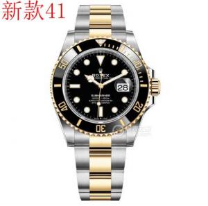 2021新款41mm勞力士潛航者型系列m126613,間金藍水鬼,間金黑水鬼,真品1對1開模複製,鍍18K金,升級陶瓷圈和新版3235機心